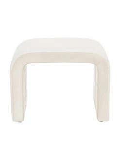 Westwing Collection Samt-Hocker Penelope in Cremeweiß, B 61 x H 46 cm -Flur & Diele Verkäufe Samt Hocker Penelope in Cremeweiss 3