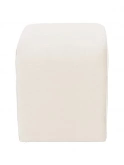 Westwing Collection Samt-Hocker Penelope in Cremeweiß, B 61 x H 46 cm -Flur & Diele Verkäufe Samt Hocker Penelope in Cremeweiss 4