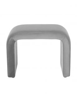 Westwing Collection Samt-Hocker Penelope in Grau, B 61 x H 46 cm -Flur & Diele Verkäufe Samt Hocker Penelope in Grau 3