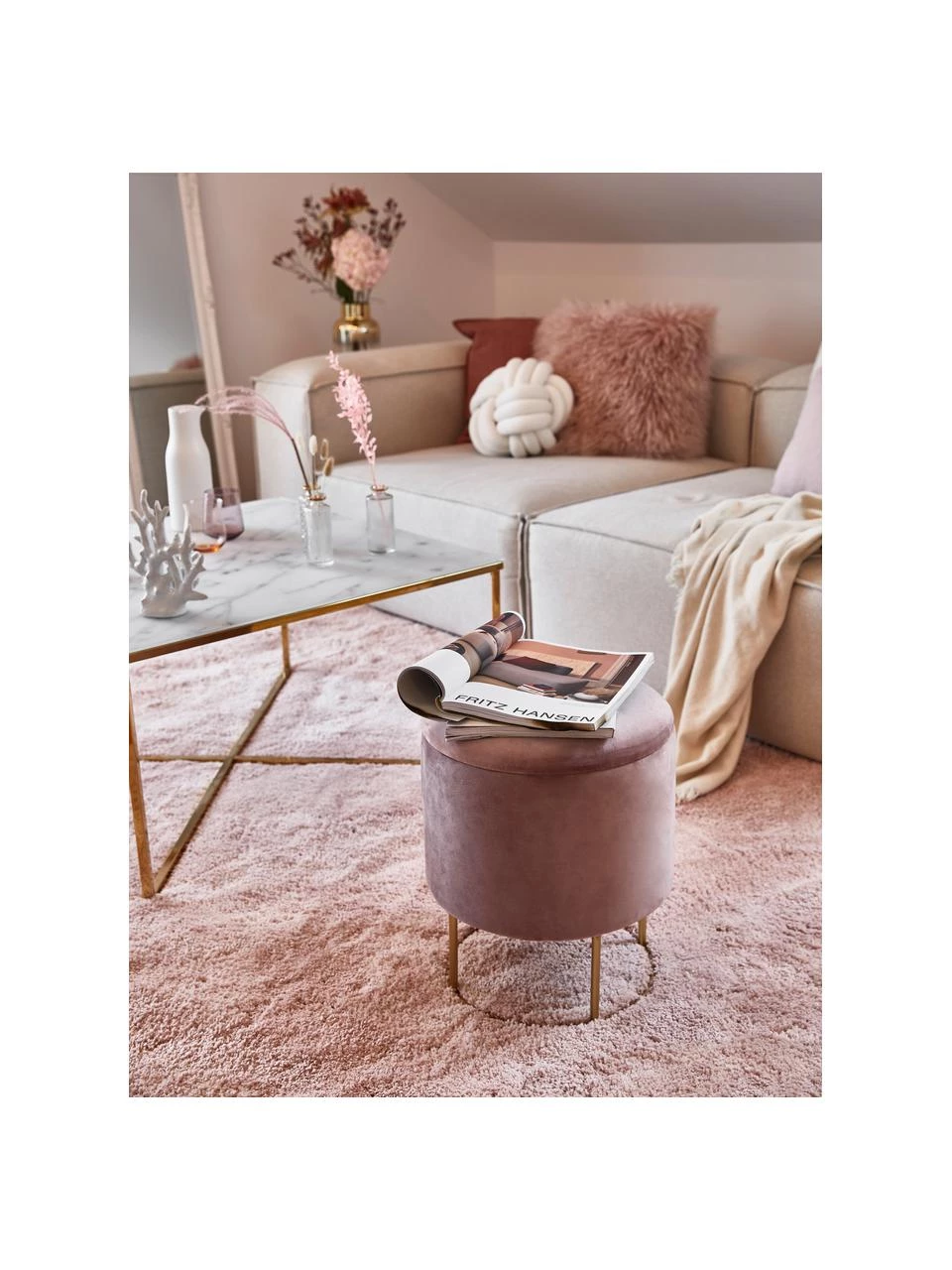 Bizzotto Samt-Hocker Polina mit Stauraum, Ø 35 x H 45 cm 2 Bizzotto Samt-Hocker Polina mit Stauraum, Ø 35 x H 45 cm – Bild 2