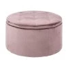 Samt-Hocker Retina mit Stauraum in Altrosa, Ø 60 x H 35 cm