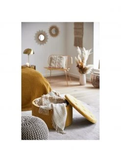 Samt-Hocker Retina mit Stauraum in Gelb, Ø 60 x H 35 cm -Flur & Diele Verkäufe Samt Hocker Retina mit Stauraum in Gelb 2