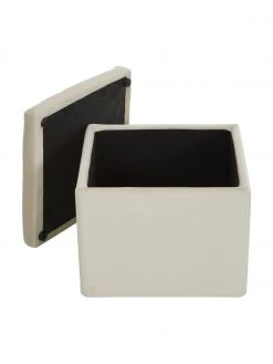 Westwing Collection Samt-Hocker Winou mit Stauraum in Beige, B 50 x H 48 cm -Flur & Diele Verkäufe Samt Hocker Winou mit Stauraum in Beige 3