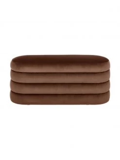 Westwing Collection Samt-Polsterbank Alto in Braun, B 110 x H 47 cm -Flur & Diele Verkäufe Samt Polsterbank Alto in Braun 5