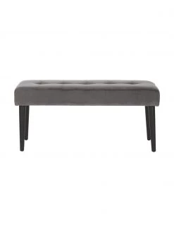 Samt-Polsterbank Glory in Dunkelgrau, B 95 x H 45 cm -Flur & Diele Verkäufe Samt Polsterbank Glory in Dunkelgrau 3