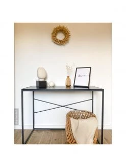 Schmaler Schreibtisch Seaford aus Holz und Metall, B 100 x T 45 cm 11 Schmaler Schreibtisch Seaford aus Holz und Metall, B 100 x T 45 cm -Flur & Diele Verkäufe Schmaler Schreibtisch Seaford aus Holz und Metall 11