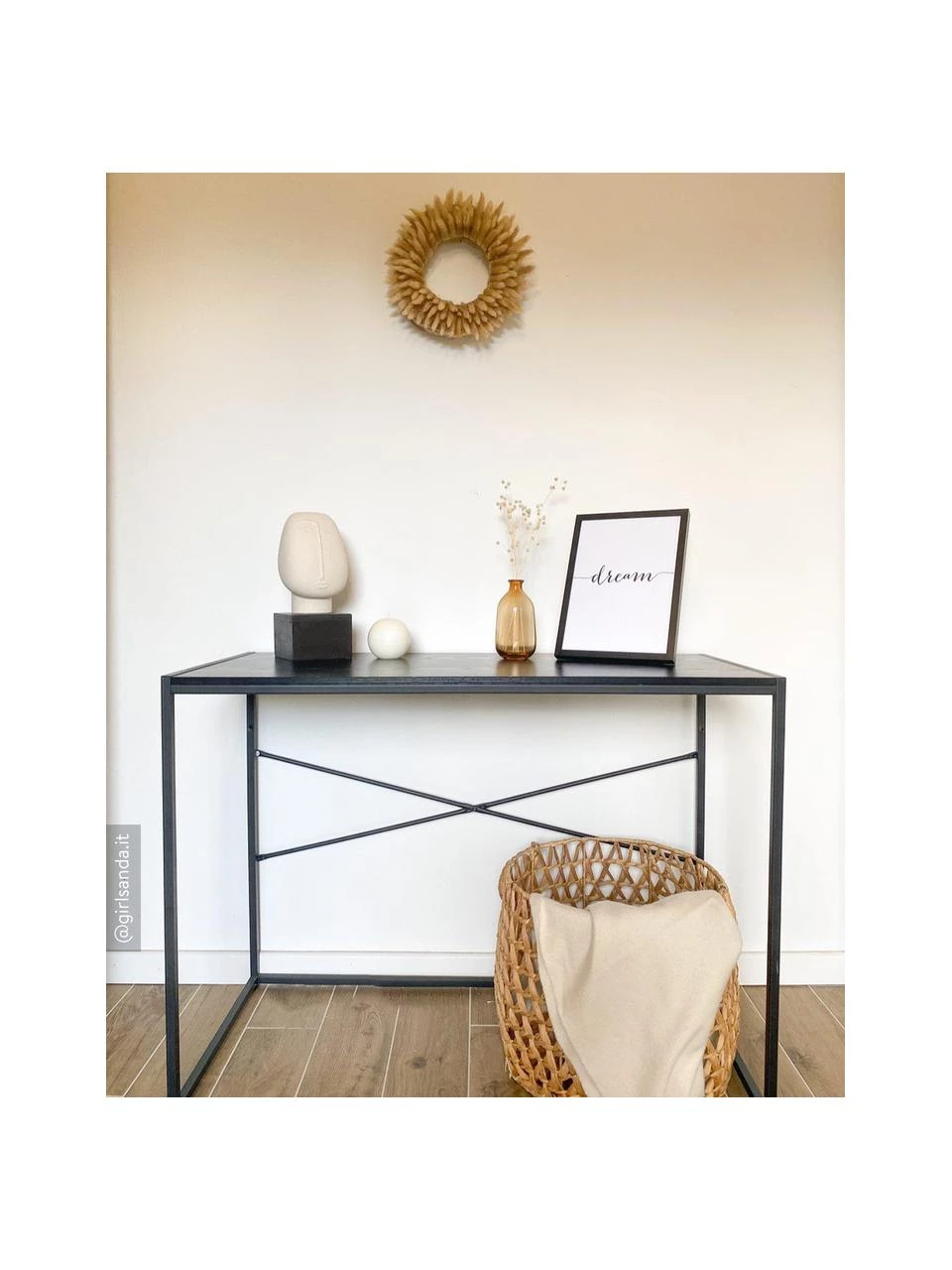 Schmaler Schreibtisch Seaford aus Holz und Metall, B 100 x T 45 cm 6 Schmaler Schreibtisch Seaford aus Holz und Metall, B 100 x T 45 cm – Bild 6