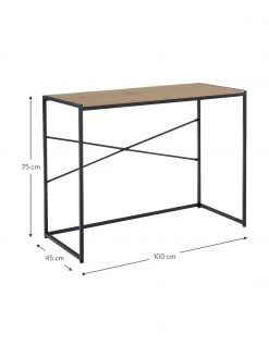 Schmaler Schreibtisch Seaford aus Holz und Metall, B 100 x T 45 cm -Flur & Diele Verkäufe Schmaler Schreibtisch Seaford aus Holz und Metall 2