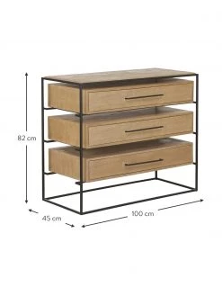 Westwing Collection Schubladenkommode Lyle aus massivem Mangoholz, B 100 x H 82 cm -Flur & Diele Verkäufe Schubladenkommode Lyle aus massivem Mangoholz 2