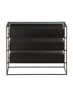 Westwing Collection Schubladenkommode Lyle mit Glasplatte, B 100 x H 82 cm -Flur & Diele Verkäufe Schubladenkommode Lyle mit Glasplatte 5