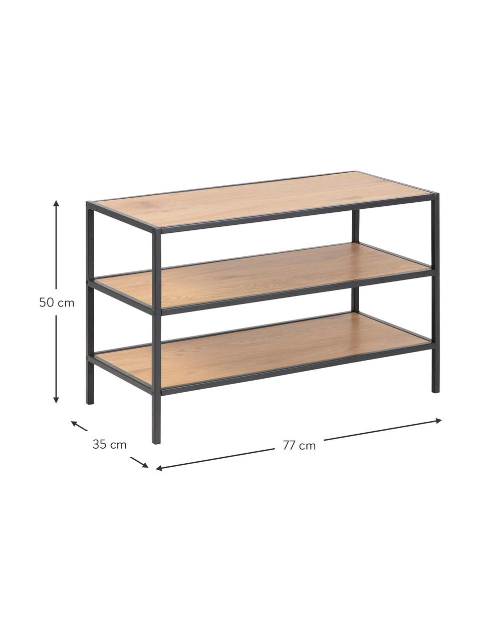 Schuhregal Seaford aus Holz und Metall, B 77 x H 50 cm 2 Schuhregal Seaford aus Holz und Metall, B 77 x H 50 cm – Bild 2