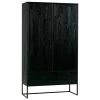 Schwarzes Highboard Silas aus Holz, B 85 x H 149 cm