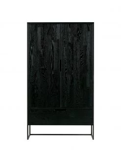 Schwarzes Highboard Silas aus Holz, B 85 x H 149 cm -Flur & Diele Verkäufe Schwarzes Highboard Silas aus Holz 2