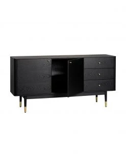 Rowico Schwarzes Sideboard Fenwood mit Schubladen mit Eichenholzfurnier, B 160 x H 79 cm 10 Rowico Schwarzes Sideboard Fenwood mit Schubladen mit Eichenholzfurnier, B 160 x H 79 cm -Flur & Diele Verkäufe Schwarzes Sideboard Fenwood mit Schubladen mit Eichenholzfurnier 4