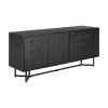 Westwing Collection Schwarzes Sideboard Luca mit Türen aus Massivholz, B 160 x H 70 cm