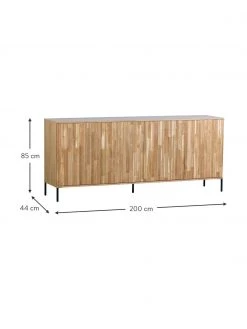 Sideboard Avourio mit geriffelter Front aus Eichenholz, 4-türig, B 200 x H 85 cm 9 Sideboard Avourio mit geriffelter Front aus Eichenholz, 4-türig, B 200 x H 85 cm -Flur & Diele Verkäufe Sideboard Avourio mit geriffelter Front aus Eichenholz 4 turig 3