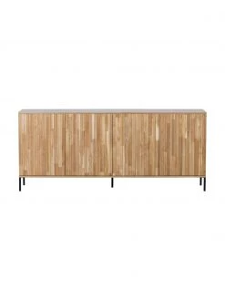 Sideboard Avourio mit geriffelter Front aus Eichenholz, 4-türig, B 200 x H 85 cm 10 Sideboard Avourio mit geriffelter Front aus Eichenholz, 4-türig, B 200 x H 85 cm -Flur & Diele Verkäufe Sideboard Avourio mit geriffelter Front aus Eichenholz 4 turig 4