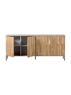 Sideboard Avourio mit geriffelter Front aus Eichenholz, 4-türig, B 200 x H 85 cm 11 Sideboard Avourio mit geriffelter Front aus Eichenholz, 4-türig, B 200 x H 85 cm -Flur & Diele Verkäufe Sideboard Avourio mit geriffelter Front aus Eichenholz 4 turig 5