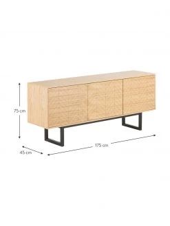 Woodman Sideboard Camden mit Türen und Eichenholzfurnier, B 175 x H 75 cm 8 Woodman Sideboard Camden mit Türen und Eichenholzfurnier, B 175 x H 75 cm -Flur & Diele Verkäufe Sideboard Camden mit Turen und Eichenholzfurnier 7