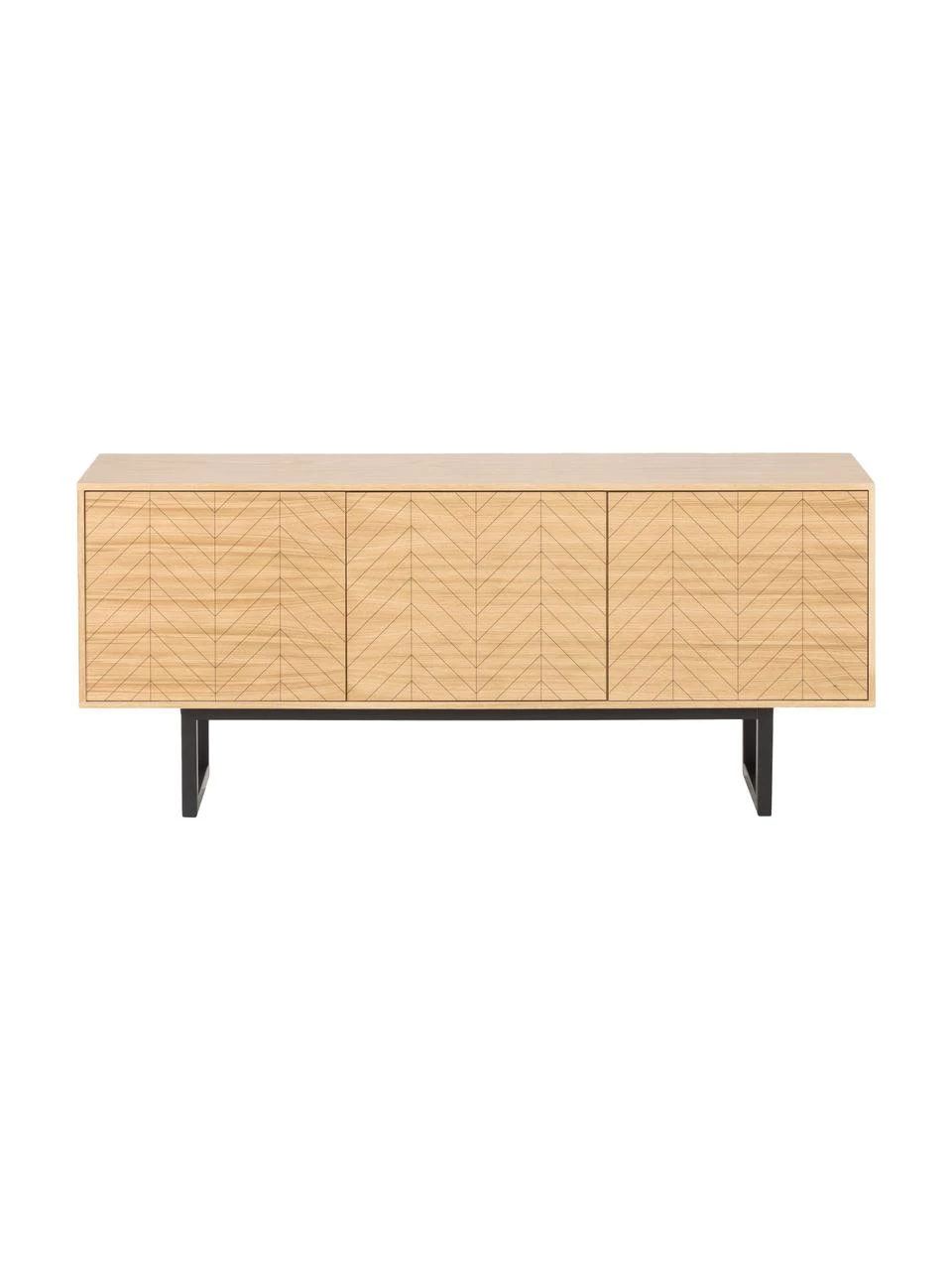 Woodman Sideboard Camden mit Türen und Eichenholzfurnier, B 175 x H 75 cm 4 Woodman Sideboard Camden mit Türen und Eichenholzfurnier, B 175 x H 75 cm – Bild 4