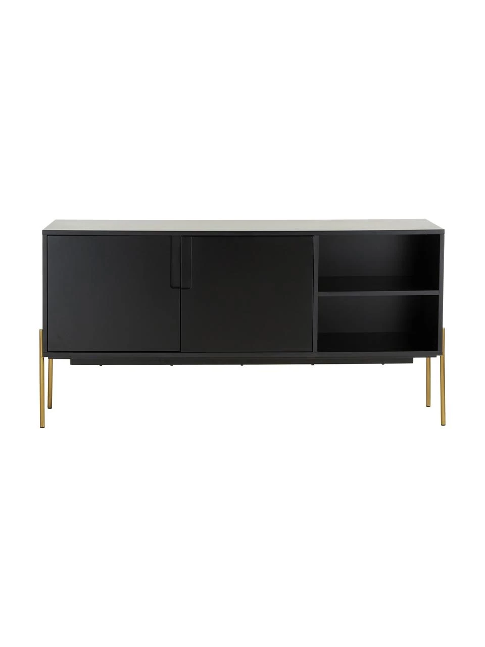 Westwing Collection Sideboard Jesper mit Türen in Schwarz, B 160 x H 80 cm 4 Westwing Collection Sideboard Jesper mit Türen in Schwarz, B 160 x H 80 cm – Bild 4