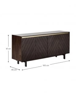 Westwing Collection Sideboard Karl mit Türen aus massivem Mangoholz, B 165 x H 61 cm -Flur & Diele Verkäufe Sideboard Karl mit Turen aus massivem Mangoholz 2