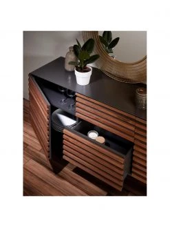 Sideboard Kesia mit Türen und Walnussfurnier, B 162 x H 74 cm -Flur & Diele Verkäufe Sideboard Kesia mit Turen und Walnussfurnier 4