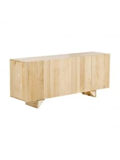 Westwing Collection Sideboard Louis aus Massivholz mit Türen, B 177 x H 75 cm