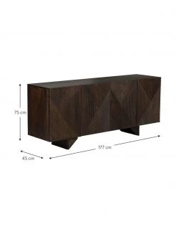 Westwing Collection Sideboard Louis aus Massivholz mit Türen, B 177 x H 75 cm -Flur & Diele Verkäufe Sideboard Louis aus Massivholz mit Turen 8