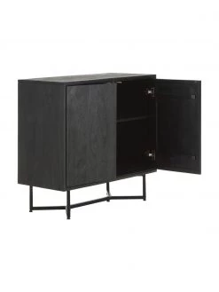 Westwing Collection Sideboard Luca aus Massivholz in Schwarz, B 90 x H 83 cm -Flur & Diele Verkäufe Sideboard Luca aus Massivholz in Schwarz 4