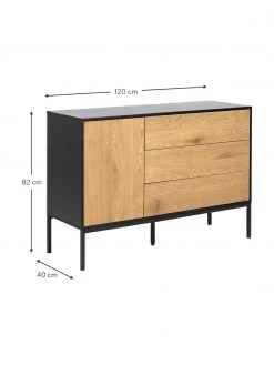 Sideboard Seaford aus Holz und Metall, B 120 x H 82 cm 8 Sideboard Seaford aus Holz und Metall, B 120 x H 82 cm -Flur & Diele Verkäufe Sideboard Seaford aus Holz und Metall 2