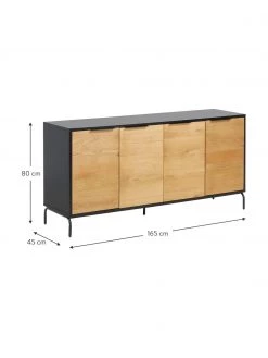 Sideboard Stellar mit Türen aus Eichenholzfurnier, B 165 x H 80 cm -Flur & Diele Verkäufe Sideboard Stellar mit Turen aus Eichenholzfurnier 2
