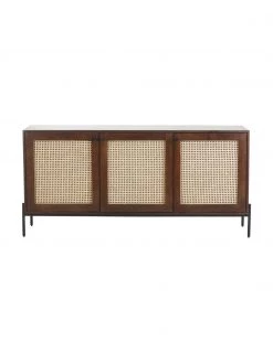 Westwing Collection Sideboard Vienna mit Wiener Geflecht in Dunkelbraun, B 165 x H 78 cm -Flur & Diele Verkäufe Sideboard Vienna mit Wiener Geflecht in Dunkelbraun 5