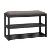Rowico Sitzbank Confetti mit Schuhregal aus Eichenholz in Schwarz, B 80 x H 52 cmNur noch wenige verfügbar