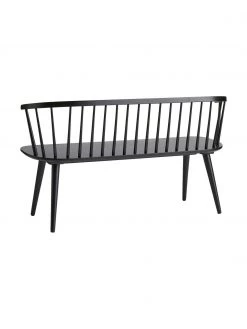 Sitzbank Jolina aus Gummibaumholz in Schwarz, B 134 x H 76 cm -Flur & Diele Verkäufe Sitzbank Jolina aus Gummibaumholz in Schwarz 4