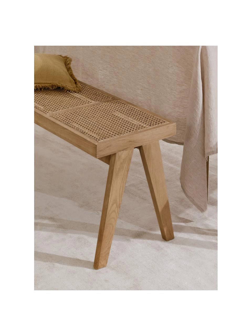 Westwing Collection Sitzbank Sissi mit Wiener Geflecht, B 110 x H 48 cm 3 Westwing Collection Sitzbank Sissi mit Wiener Geflecht, B 110 x H 48 cm – Bild 3