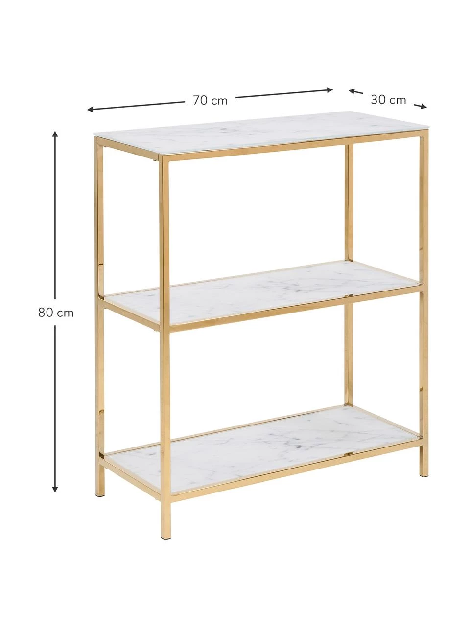 Standregal Aruba in Marmor-Optik, B 70 x H 80 cm 3 Standregal Aruba in Marmor-Optik, B 70 x H 80 cm – Bild 3