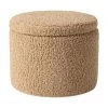 Westwing Collection Teddy-Hocker Alida mit Stauraum in Braun, Ø 50 x H 42 cm