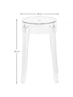Kartell Transparenter Hocker Charles Ghost, Ø 39 x H 46 cm -Flur & Diele Verkäufe Transparenter Hocker Charles Ghost 2