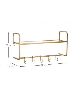 Wandgarderobe Hatstand in Gold, B 60 x H 38 cm -Flur & Diele Verkäufe Wandgarderobe Hatstand in Gold 2