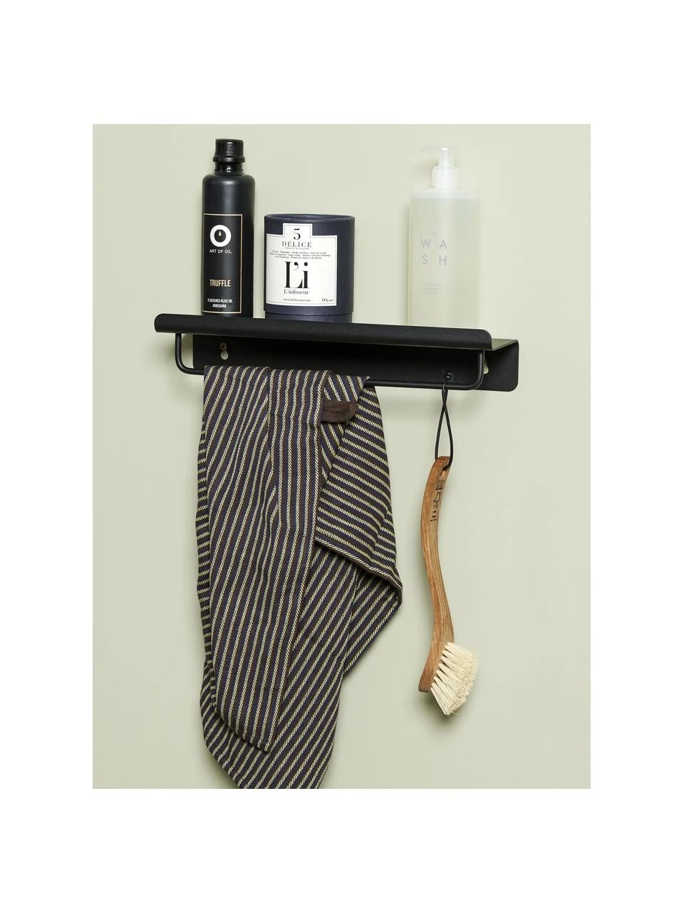 Hübsch Wandregal Bow mit Kleiderstange aus Metall, B 35 x H 7 cmNur noch 1 Artikel verfügbar 2 Hübsch Wandregal Bow mit Kleiderstange aus Metall, B 35 x H 7 cmNur noch 1 Artikel verfügbar – Bild 2