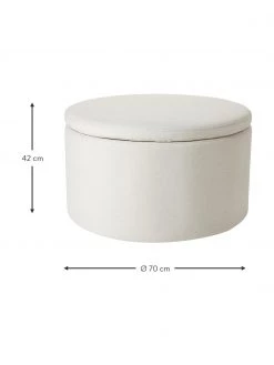 Westwing Collection XL Polsterhocker Alida mit Stauraum in Beige, Ø 70 x H 42 cm -Flur & Diele Verkäufe XL Polsterhocker Alida mit Stauraum in Beige 2