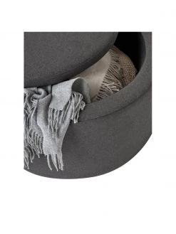 Westwing Collection XL Polsterhocker Alida mit Stauraum in Dunkelgrau, Ø 70 x H 42 cm -Flur & Diele Verkäufe XL Polsterhocker Alida mit Stauraum in Dunkelgrau 3