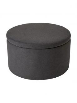 Westwing Collection XL Polsterhocker Alida mit Stauraum in Dunkelgrau, Ø 70 x H 42 cm -Flur & Diele Verkäufe XL Polsterhocker Alida mit Stauraum in Dunkelgrau 4