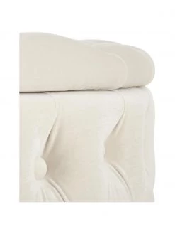 Westwing Collection XL Samt-Hocker Chiara mit Stauraum in Cremeweiß, Ø 70 x H 42 cm -Flur & Diele Verkäufe XL Samt Hocker Chiara mit Stauraum in Cremeweiss 4