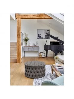 Westwing Collection XL Samt-Hocker Chiara mit Stauraum in Dunkelgrau, Ø 70 x H 42 cm -Flur & Diele Verkäufe XL Samt Hocker Chiara mit Stauraum in Dunkelgrau 2