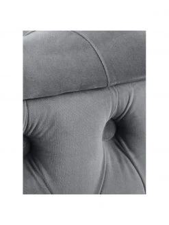 Westwing Collection XL Samt-Hocker Chiara mit Stauraum in Grau, Ø 70 x H 42 cm -Flur & Diele Verkäufe XL Samt Hocker Chiara mit Stauraum in Grau 5