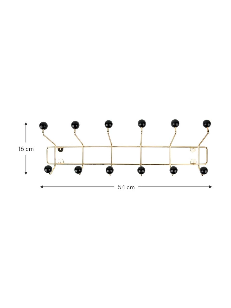 Present Time XL Wandgarderobe Saturnus aus Metall, B 54 x H 16 cm 3 Present Time XL Wandgarderobe Saturnus aus Metall, B 54 x H 16 cm – Bild 3